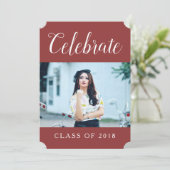 写真モダン卒業党招待状 | Burgundy 招待状 (スタンド正面)