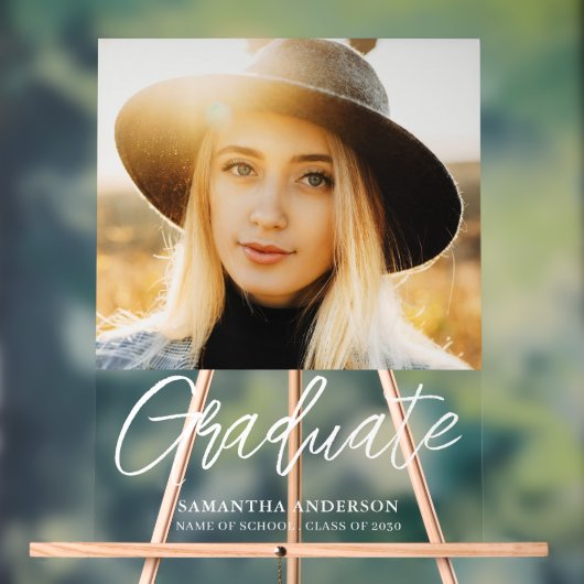 写真モダン卒業式アクリル標識 アクリルサイン (ニュートラル)