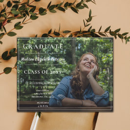 写真モダン卒業式オープンハウス 招待状