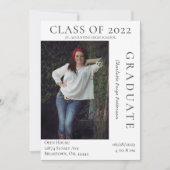 写真モダン卒業式オープンハウス |白 招待状 (正面)