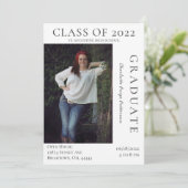 写真モダン卒業式オープンハウス |白 招待状 (スタンド正面)