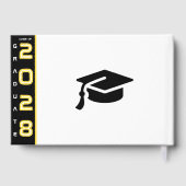 写真モダン卒業式ブラックゴールドフォイルゲストブック ゲストブック (裏面)