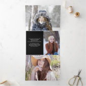 写真モダン卒業式3回発表 三つ折り案内状 (内部)
