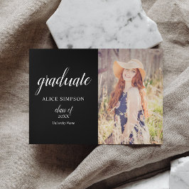 写真モダン卒業式3回発表 三つ折り案内状