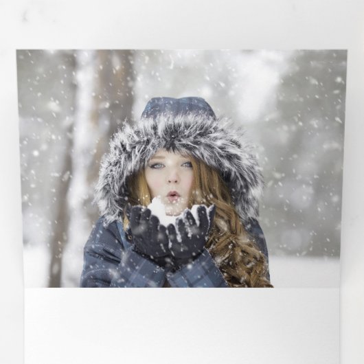 写真モダン卒業式3回発表 三つ折り案内状 (内部最初)