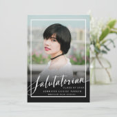 写真モダン卒業式Salutatorian発表 案内状 (スタンド正面)