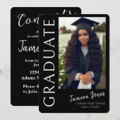 写真モダン卒業招待状 招待状 (正面/裏面)