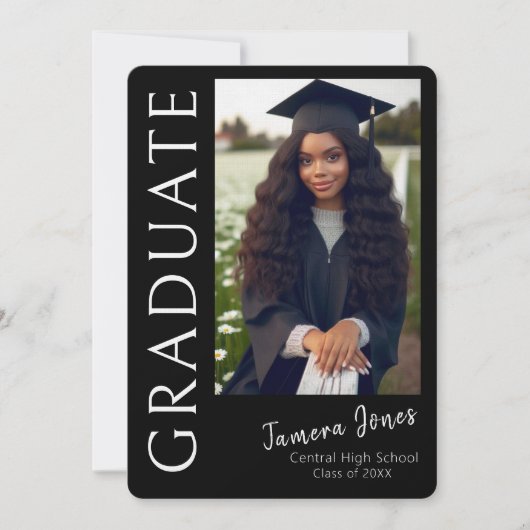 写真モダン卒業招待状 招待状 (正面)