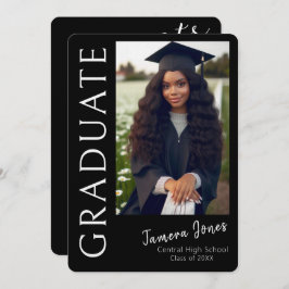 写真モダン卒業招待状 招待状