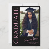 写真モダン卒業招待状 招待状 (正面)