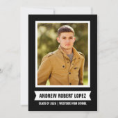 写真モダン卒業招待状 招待状 (正面)