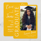 写真モダン卒業招待状 招待状 (正面/裏面)