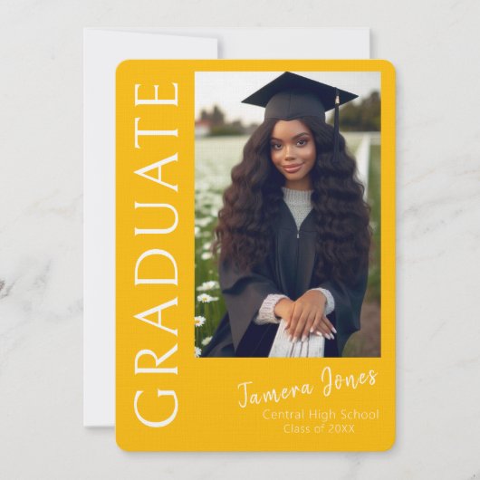 写真モダン卒業招待状 招待状 (正面)