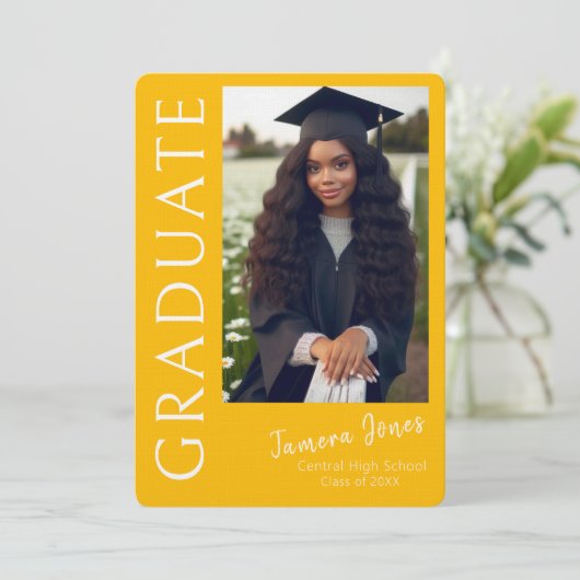 写真モダン卒業招待状 招待状 (スタンド正面)