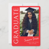 写真モダン卒業招待状 招待状 (正面)