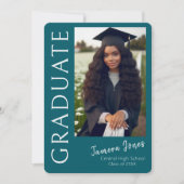 写真モダン卒業招待状 招待状 (正面)