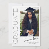 写真モダン卒業招待状 招待状 (正面)