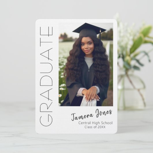 写真モダン卒業招待状 招待状 (スタンド正面)