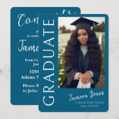 写真モダン卒業招待状 招待状 (正面/裏面)