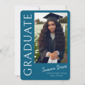 写真モダン卒業招待状 招待状 (正面)