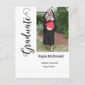 写真モダン卒業招待状BBQ ポストカード (正面)