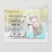 写真モダン卒業日保存 ポストカード (裏面)