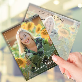 写真モダン卒業日保存 ポストカード