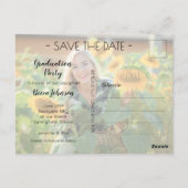 写真モダン卒業日保存 ポストカード (裏面)