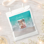 写真モダン卒業海ビーチスクリプト フェイバーバッグ (クリップ留めされた状態)