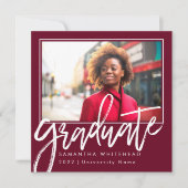 写真モダン卒業生2022年発表Burgundy 案内状 (正面)