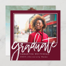 写真モダン卒業生2022年発表Burgundy 案内状