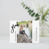 写真モダン卒業発表はがき ポストカード (スタンド正面)