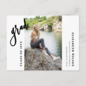 写真モダン卒業発表はがき ポストカード (正面)