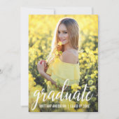 写真モダン卒業発表カードW 案内状 (正面)
