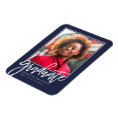 写真モダン卒業発表ネイビーブルー2022 マグネット (左側)