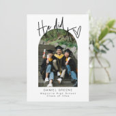 写真モダン卒業発表パーティー招待状 招待状 (スタンド正面)