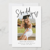 写真モダン卒業発表パーティー招待状 招待状 (正面)