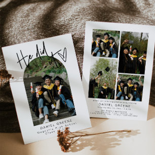 写真モダン卒業発表パーティー招待状 招待状