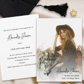 写真モダン卒業発表パーティー 招待状