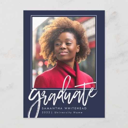 写真モダン卒業発表海軍2022 ポストカード (正面)