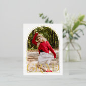 写真モダン卒業発表箔はがき 箔招待状ポストカード (立ち正面)