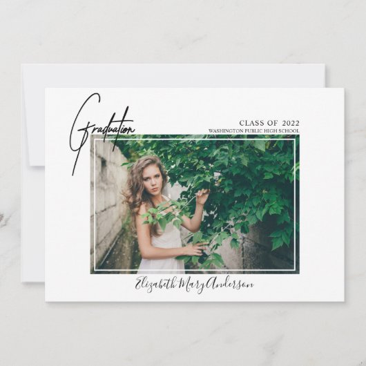 写真モダン卒業発表2022 案内状 (正面)