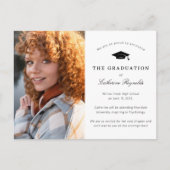 写真モダン卒業発表 ポストカード (正面)