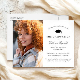 写真モダン卒業発表 ポストカード