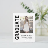 写真モダン卒業発表 ポストカード (スタンド正面)