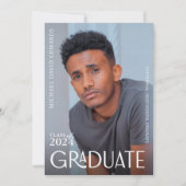 写真モダン卒業発表 – ミニマリスト 招待状 (正面)