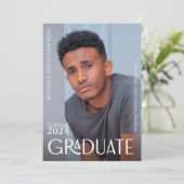 写真モダン卒業発表 – ミニマリスト 招待状 (スタンド正面)