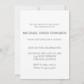 写真モダン卒業発表 – ミニマリスト 招待状 (裏面)