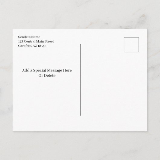 写真モダン卒業発表 案内ポストカード (裏面)