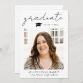 写真モダン卒業発表 案内状 (正面/裏面)